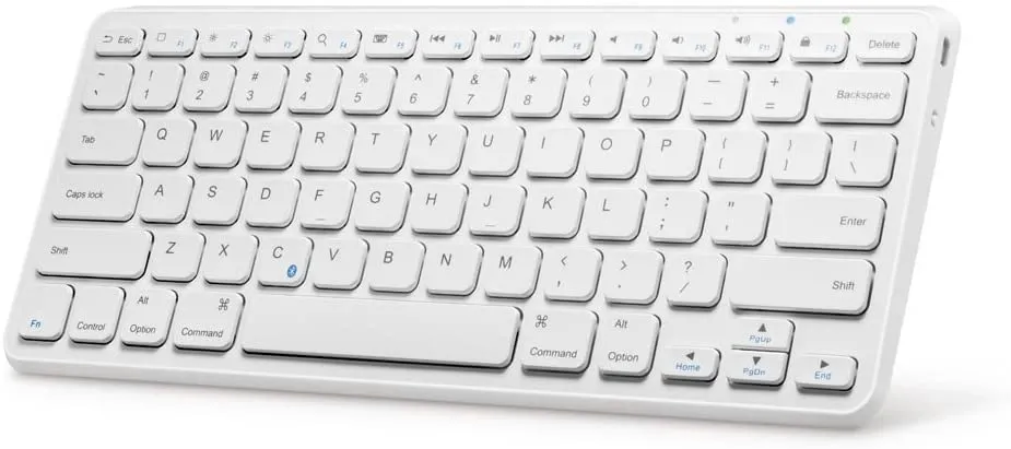 Anker Ultra Compact Slim Profile Wireless Bluetooth Keyboard for iOS, Android, Windows and Mac (White)